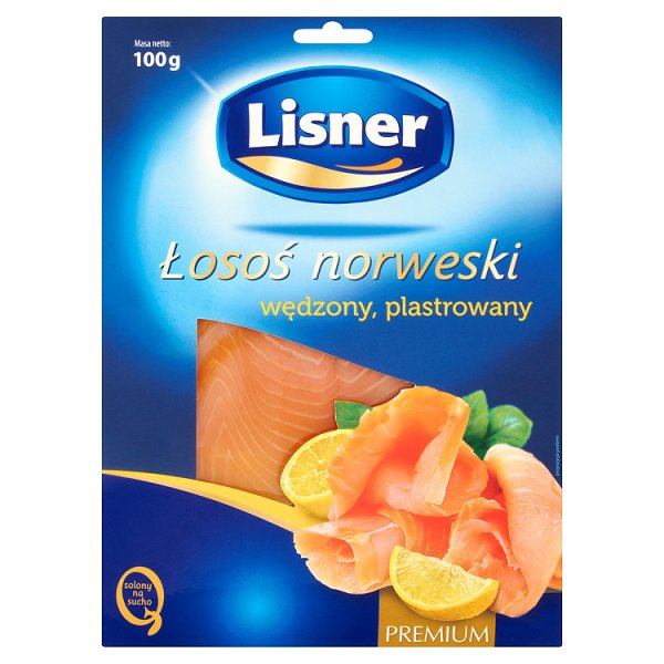 Lisner Premium Łosoś norweski wędzony plastrowany 100 g