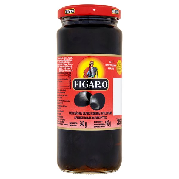 Figaro Hiszpańskie oliwki czarne drylowane 340 g