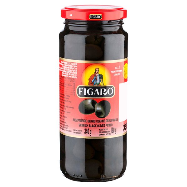 Figaro Hiszpańskie oliwki czarne drylowane 340 g