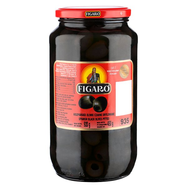 Figaro Hiszpańskie oliwki czarne drylowane 920 g
