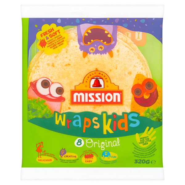 Mission Wraps Kids Original Tortilla z mąki pszennej 320 g (8 sztuk)