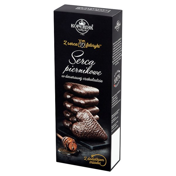 Kopernik Z serca fabryki Serca piernikowe w deserowej czekoladzie z dodatkiem miodu 128 g