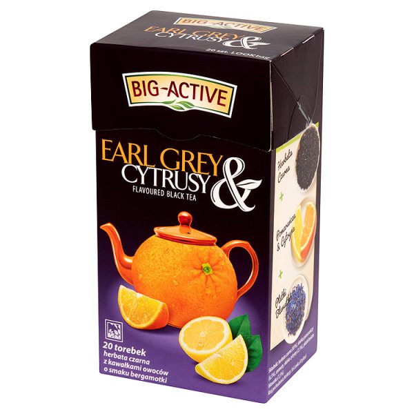 Big-Active Earl Grey &amp; Cytrusy Herbata czarna z cytrusami 40 g (20 torebek)