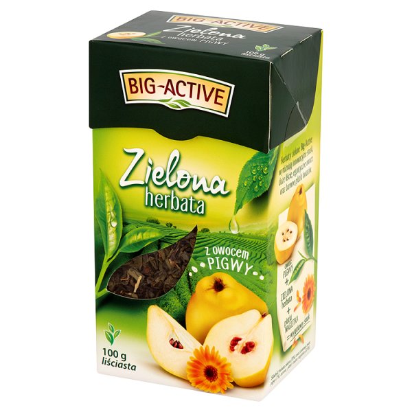 Big-Active Zielona herbata liściasta z owocem pigwy 100 g