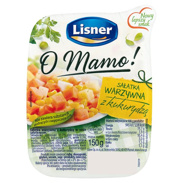 Lisner O Mamo! Sałatka warzywna z kukurydzą 150 g