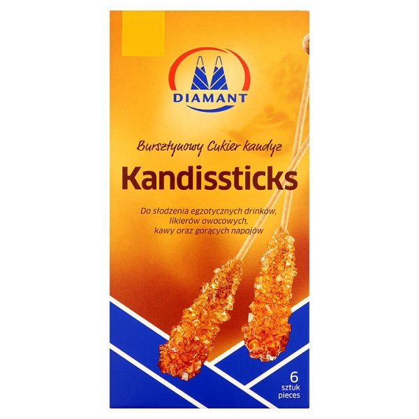 Diamant Kandissticks Bursztynowy Cukier kandyz 60 g (6 sztuk)