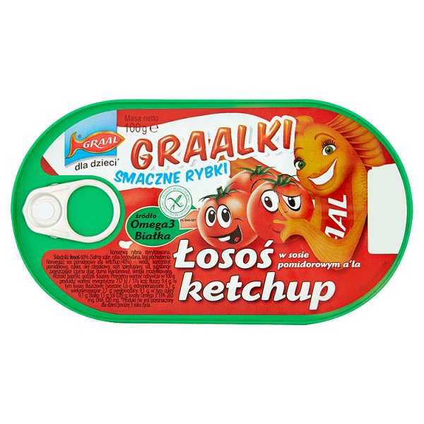 GRAAL Graalki Smaczne rybki Łosoś w sosie pomidorowym a&#039;la ketchup 100 g
