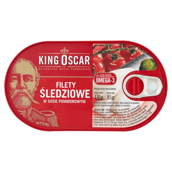 King Oscar Filety śledziowe w sosie pomidorowym 170 g