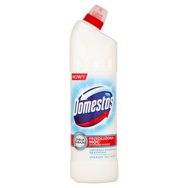 Domestos Przedłużona Moc Biel i połysk Płyn czyszcząco-dezynfekujący 1250 ml