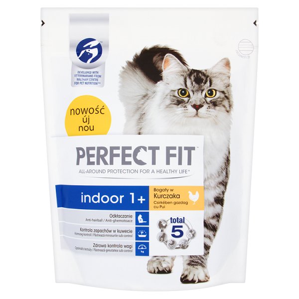 Perfect Fit Indoor 1+ Karma pełnoporcjowa dla dorosłych kotów 750 g