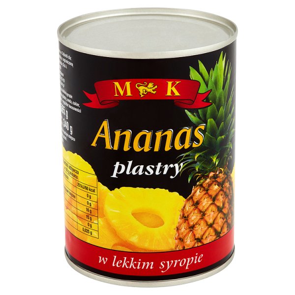 MK Ananas plastry w lekkim syropie 565 g