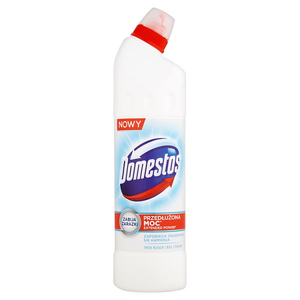 Domestos Przedłużona Moc Biel i połysk Płyn czyszcząco-dezynfekujący 750 ml