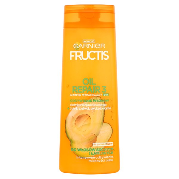 Garnier Fructis Oil Repair 3 Szampon wzmacniający 2w1 do włosów suchych i łamliwych 400 ml