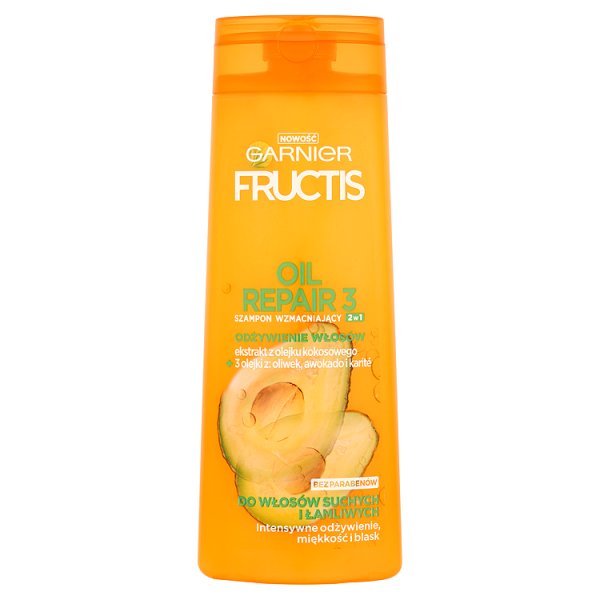 Garnier Fructis Oil Repair 3 Szampon wzmacniający 2w1 do włosów suchych i łamliwych 400 ml