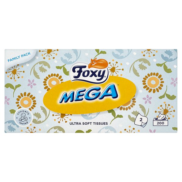 Foxy Mega Ultra miękkie chusteczki 2 warstwy 200 sztuk