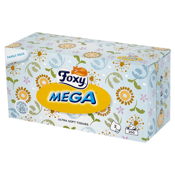 Foxy Mega Ultra miękkie chusteczki 2 warstwy 200 sztuk