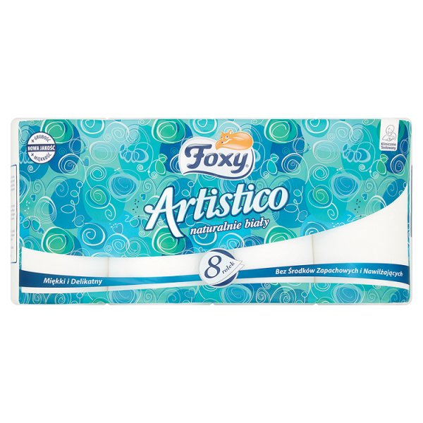 Foxy Artistico Naturalnie biały Papier toaletowy 8 rolek