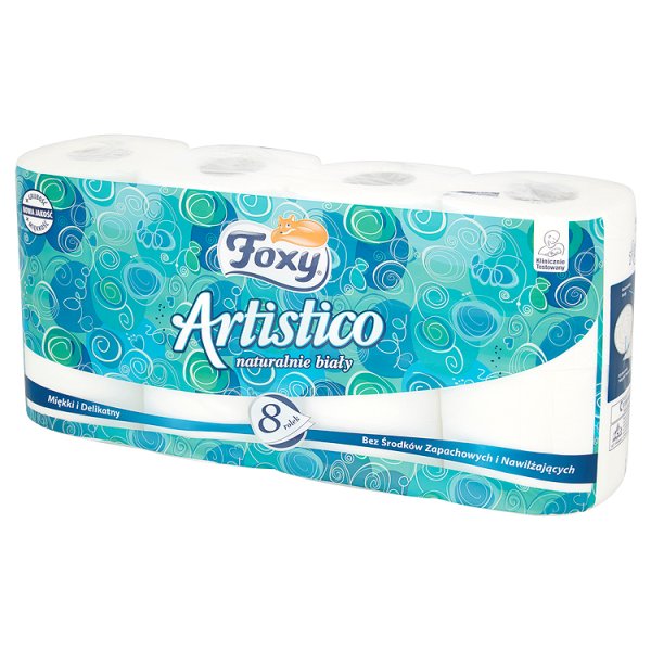 Foxy Artistico Naturalnie biały Papier toaletowy 8 rolek