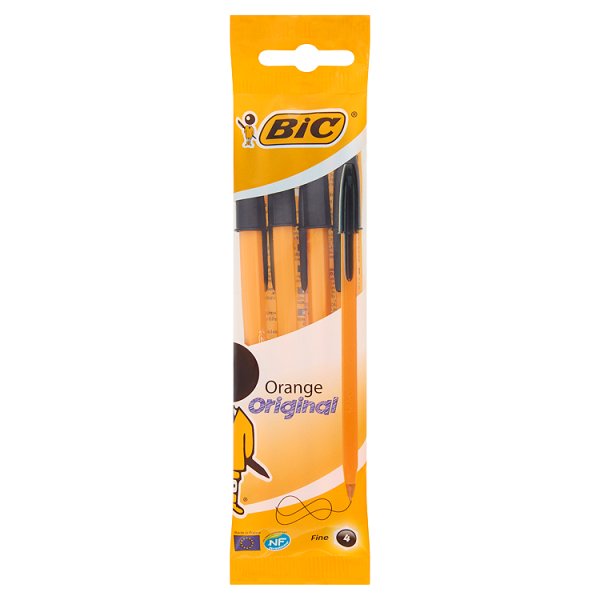 BiC Orange Original Fine Długopis czarny 4 sztuki
