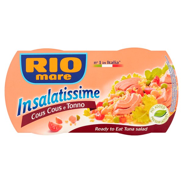 Rio Mare Insalatissime Cous Cous e Tonno Gotowe danie z kuskus warzyw i tuńczyka 2 x 160 g