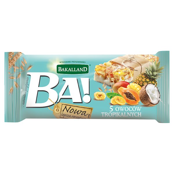 Bakalland Ba! 5 owoców tropikalnych Baton zbożowy 40 g