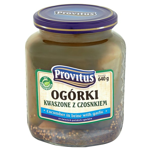 Provitus Ogórki kwaszone z czosnkiem 640 g