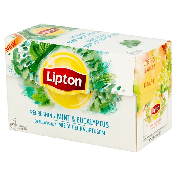 Lipton Orzeźwiająca mięta z eukaliptusem Herbatka ziołowa 26 g (20 torebek)