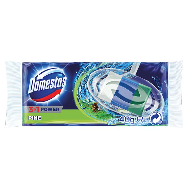 Domestos 3w1 Pine Kostka toaletowa Opakowanie uzupełniające 40 g