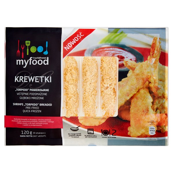 MyFood Krewetki &quot;Torpedo&quot; panierowane 120 g (6 sztuk)