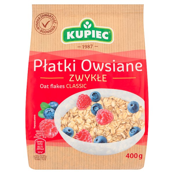 Kupiec Płatki owsiane zwykłe 400 g