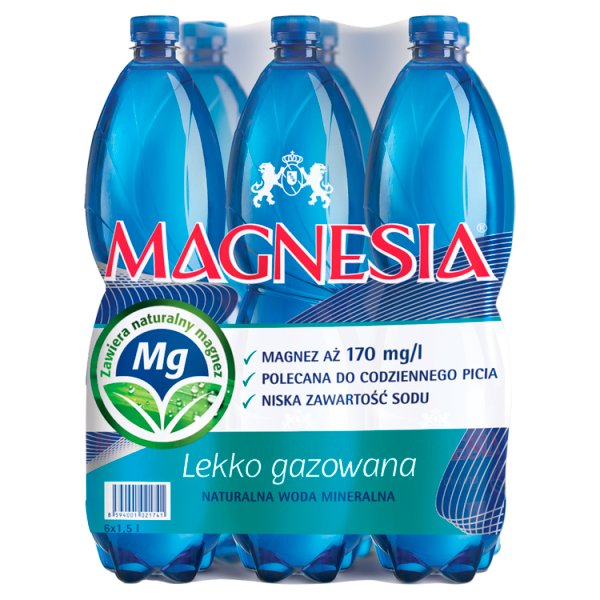 Magnesia Naturalna woda mineralna lekko gazowana 6 x 1,5 l