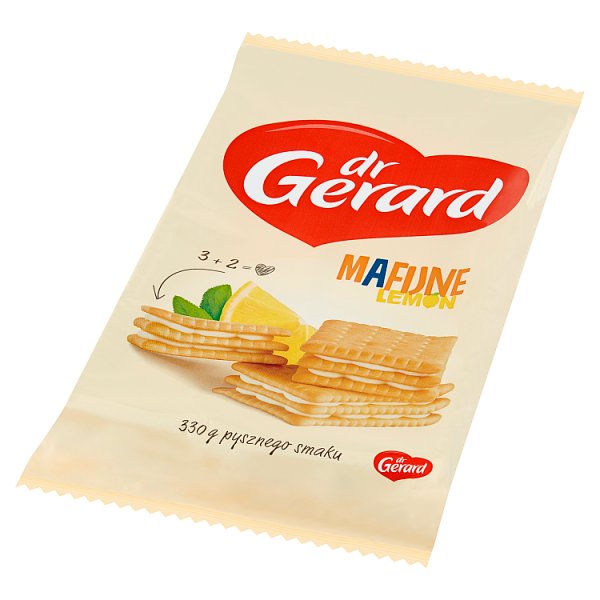 dr Gerard Mafijne Lemon Herbatniki z kremem o smaku cytrynowym 330 g