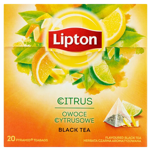 Lipton Herbata czarna aromatyzowana owoce cytrusowe 36 g (20 torebek)
