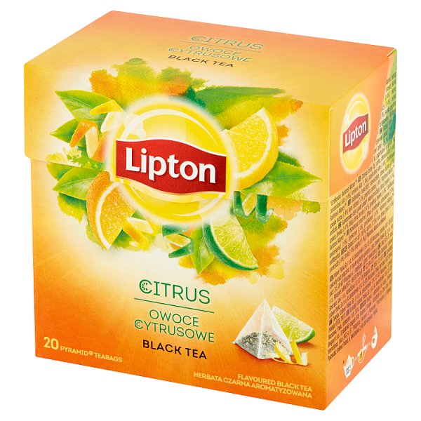 Lipton Herbata czarna aromatyzowana owoce cytrusowe 36 g (20 torebek)