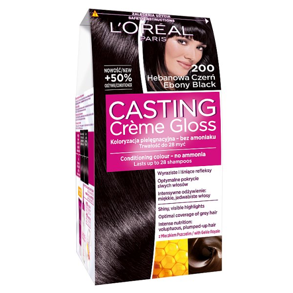 L&#039;Oreal Paris Casting Creme Gloss Farba do włosów 200 hebanowa czerń