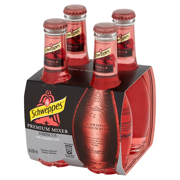 Schweppes Premium Mixer Hibiscus Napój gazowany 4 x 200 ml