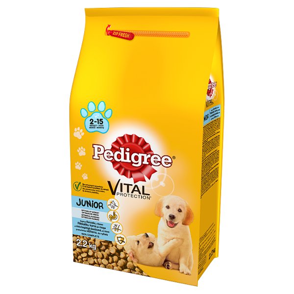 Pedigree Vital Protection Junior 2-15 miesięcy Karma pełnoporcjowa bogaty w kurczaka z ryżem 2,2 kg