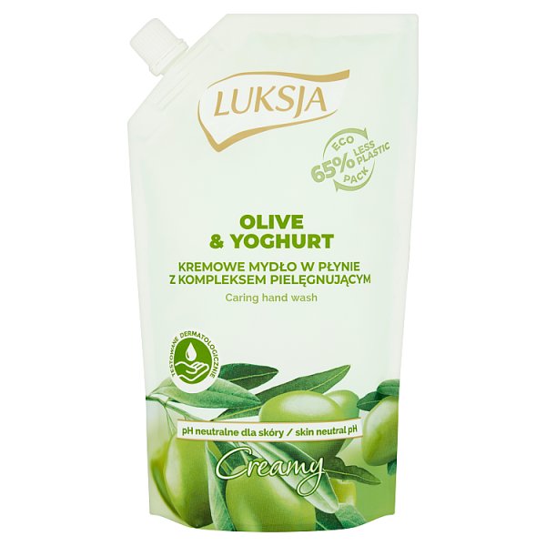 Luksja Creamy Olive &amp; Yoghurt Kremowe mydło w płynie opakowanie uzupełniające 400 ml