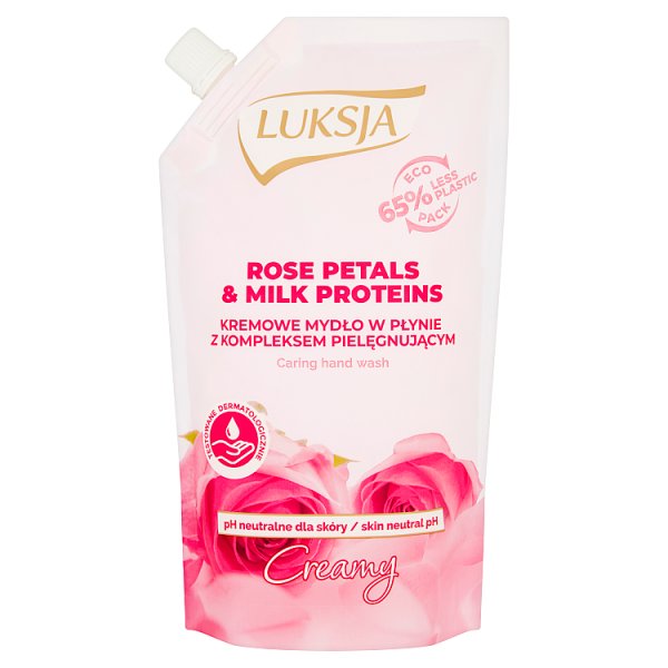 Luksja Creamy Rose Petals &amp; Milk Proteins Kremowe mydło w płynie opakowanie uzupełniające 400 ml