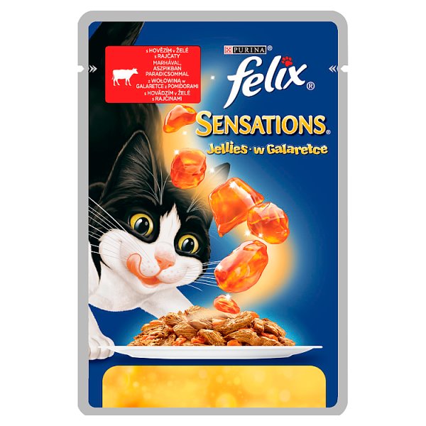 Felix Sensations Karma dla kotów z wołowiną w galaretce z pomidorami 100 g
