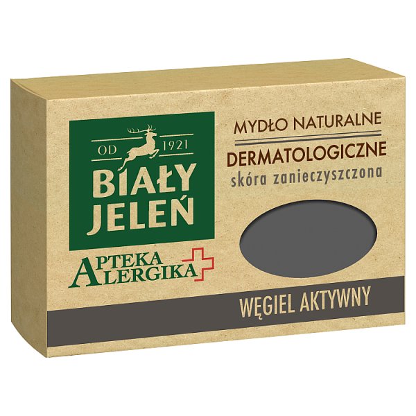 Biały Jeleń Apteka Alergika Mydło naturalne dermatologiczne węgiel aktywny 125 g