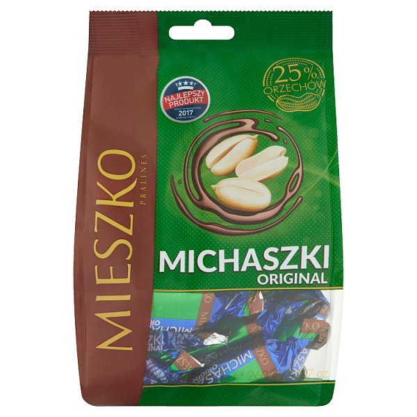 Mieszko Michaszki Original Cukierki z orzeszkami arachidowymi w czekoladzie 260 g