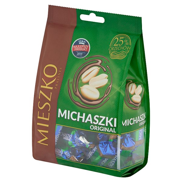 Mieszko Michaszki Original Cukierki z orzeszkami arachidowymi w czekoladzie 260 g