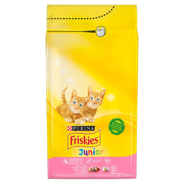 Friskies Junior Karma dla kotów z kurczakiem warzywami i mlekiem 1,5 kg