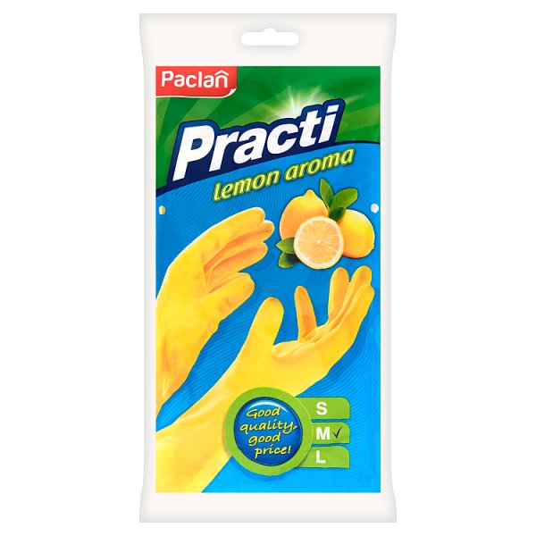 Paclan Practi Rękawice gumowe lemon aroma M