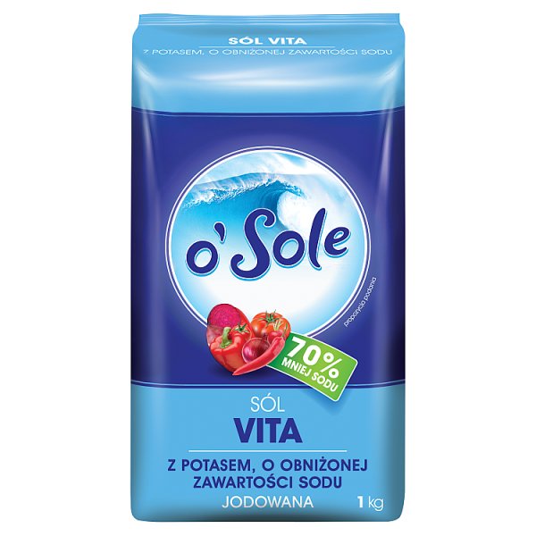 o&#039;Sole Sól Vita z potasem o obniżonej zawartości sodu jodowana 1 kg