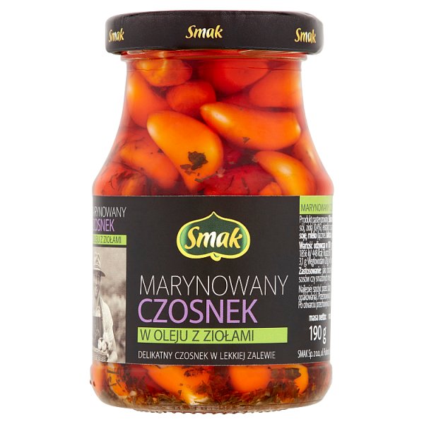 Smak Marynowany czosnek w oleju z ziołami 190 g