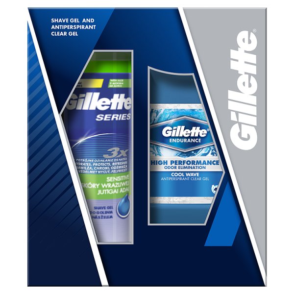 Gillette zestaw podarunkowy: Antyperspirant Cool Wave Clear Gel + Żel do golenia Gillette Series
