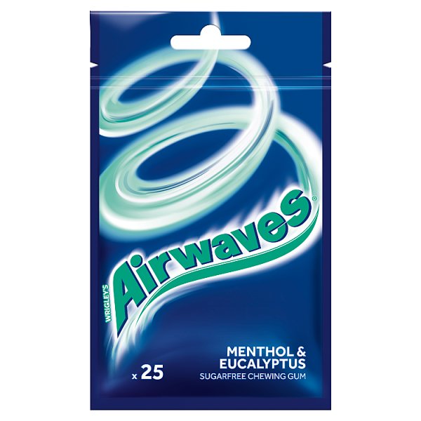 Airwaves Menthol &amp; Eucalyptus Guma do żucia bez cukru 35 g (25 drażetek)