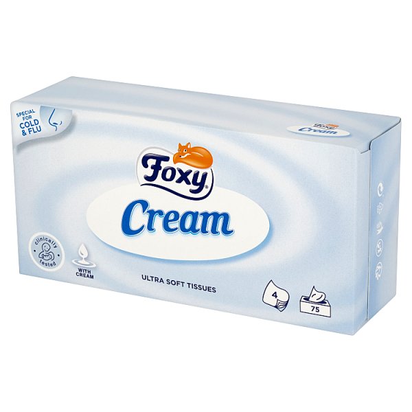 Foxy Cream Ultra miękkie chusteczki 4 warstwy 75 sztuk